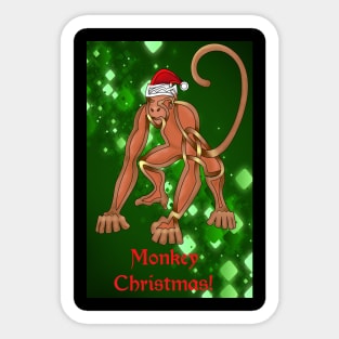 Monkey Christmas Sticker